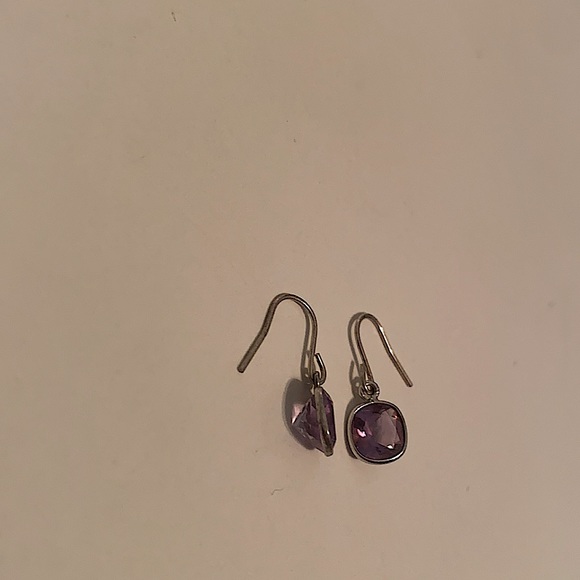 Purple Rhinestone Earrings - Picture 2 of 2